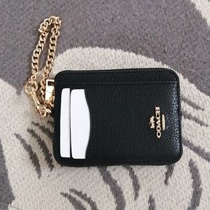 Coach zip card case, new. Never used.